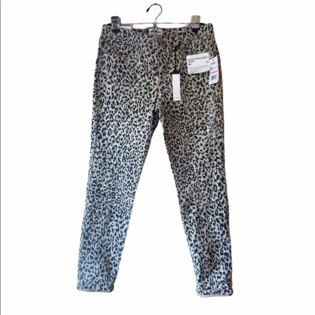 NEW William Rast Animal Print Mid Rise Perfect Ankle Skinny Jeans Sculpting Tech