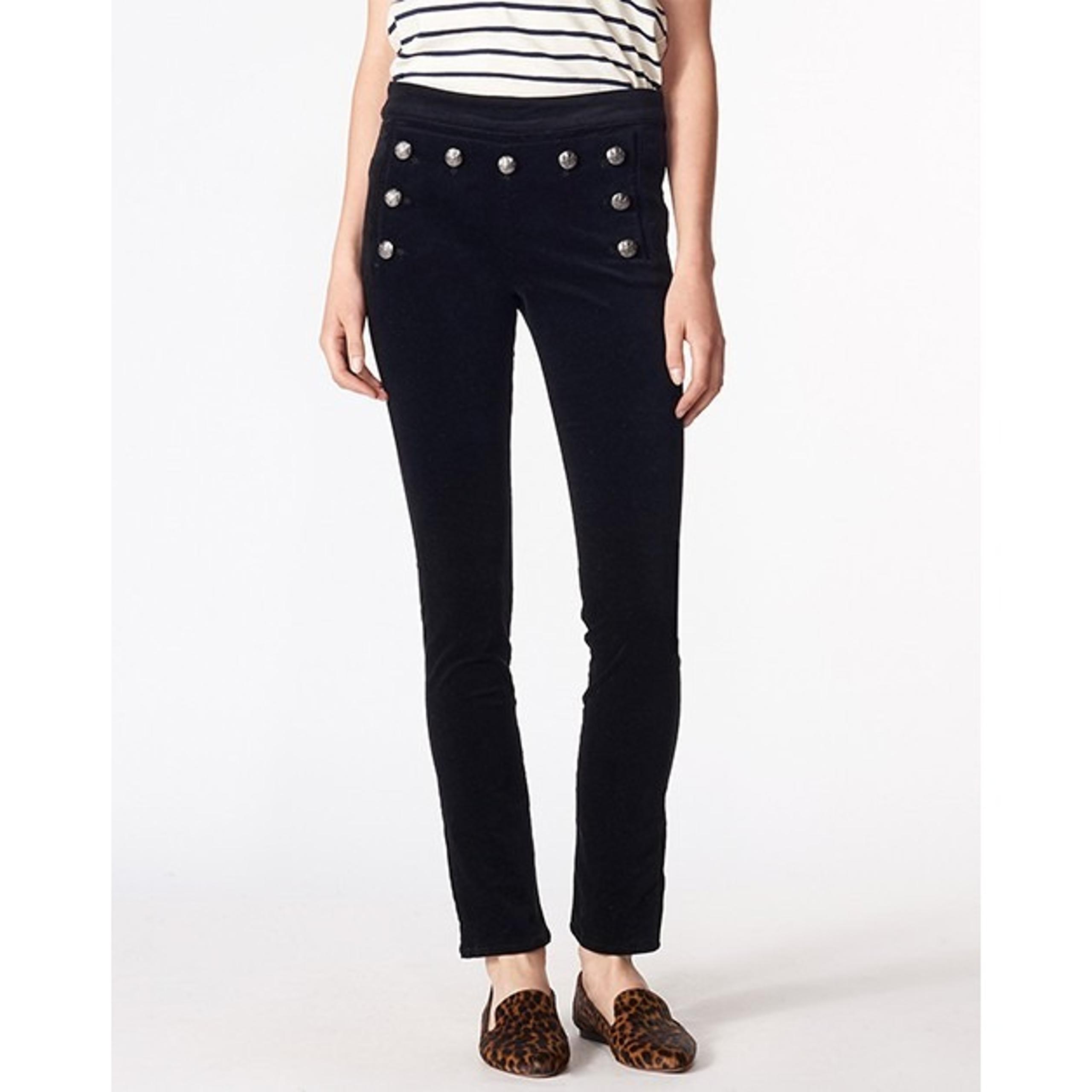 Veronica Beard Pants 26 Womens Jane Skinny Black Velvet Sailor