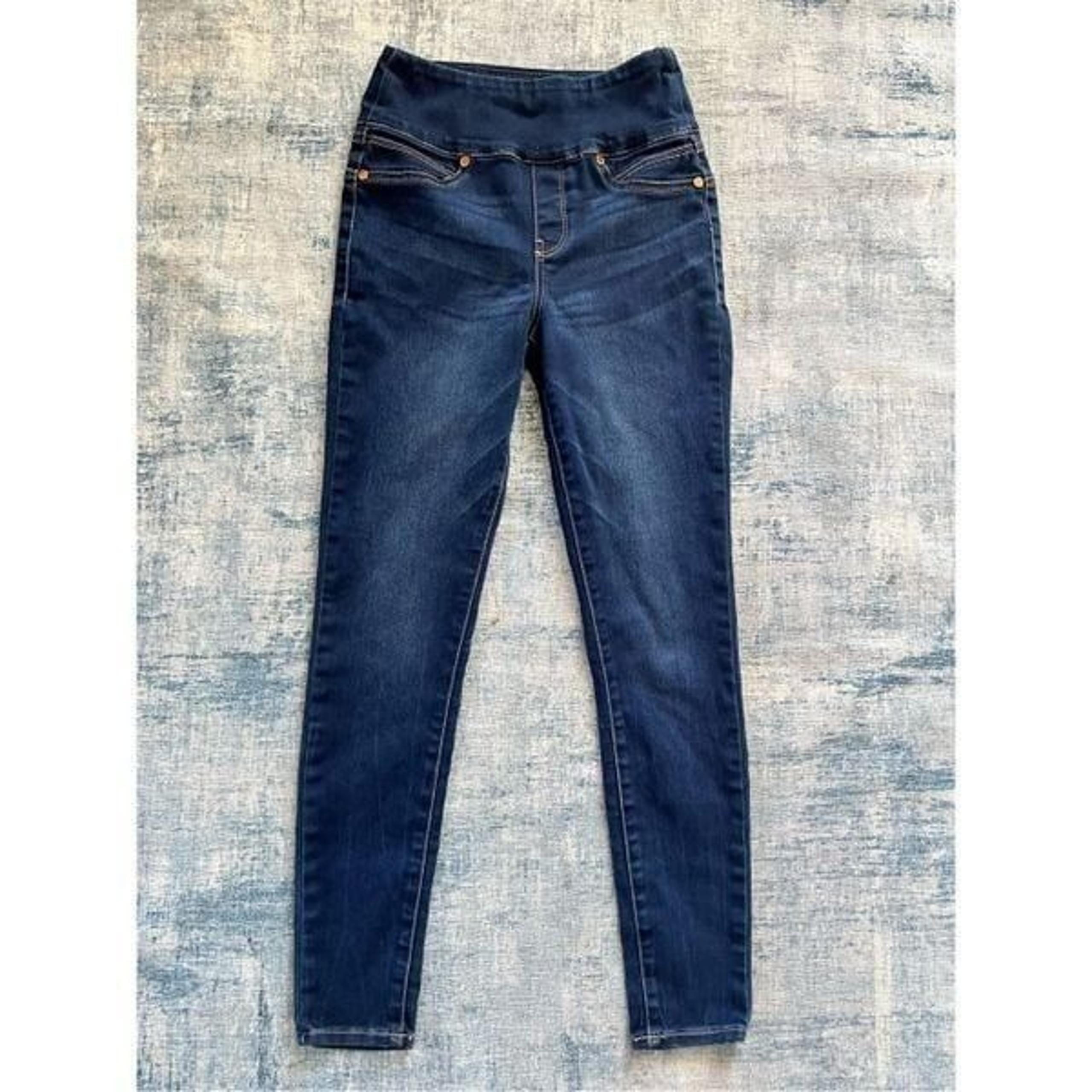 Seven7 Dark Wash Pull On Tummy Toner Denim Leggings Jeggings Size 6
