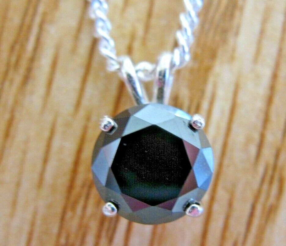 2.16ct BLACK DIAMOND NECKLACE,CERTI FICATE OF AUTHENTICITY,F REE DIAMOND TESTER