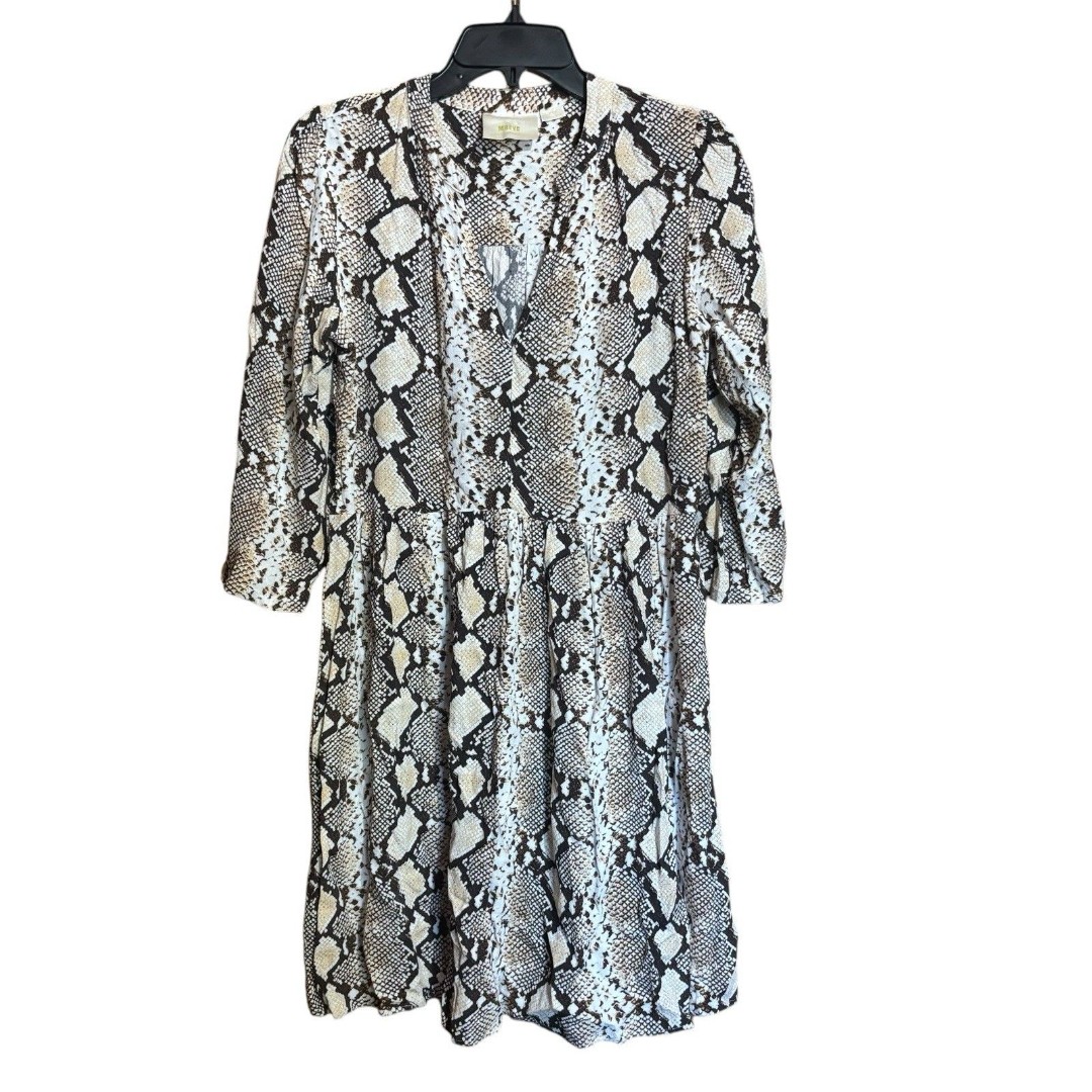 MAEVE Anthropologie Juno Snake Print Tunic Dress Womens Medium Multicolor Flowy