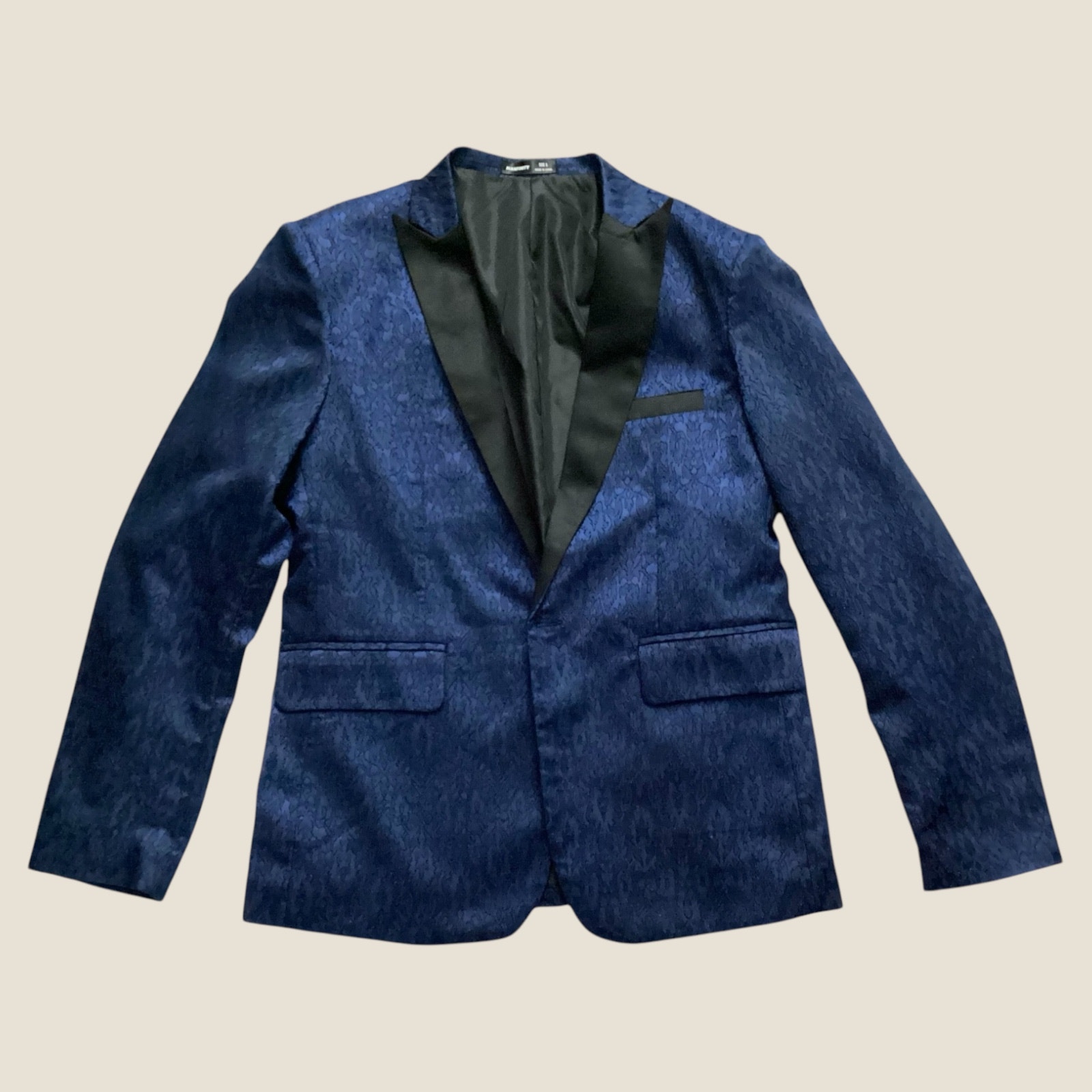 Men’s Jacquard Peak Collar Blazer & Suit Pants Set (SMALL)- FAST SHIPPING