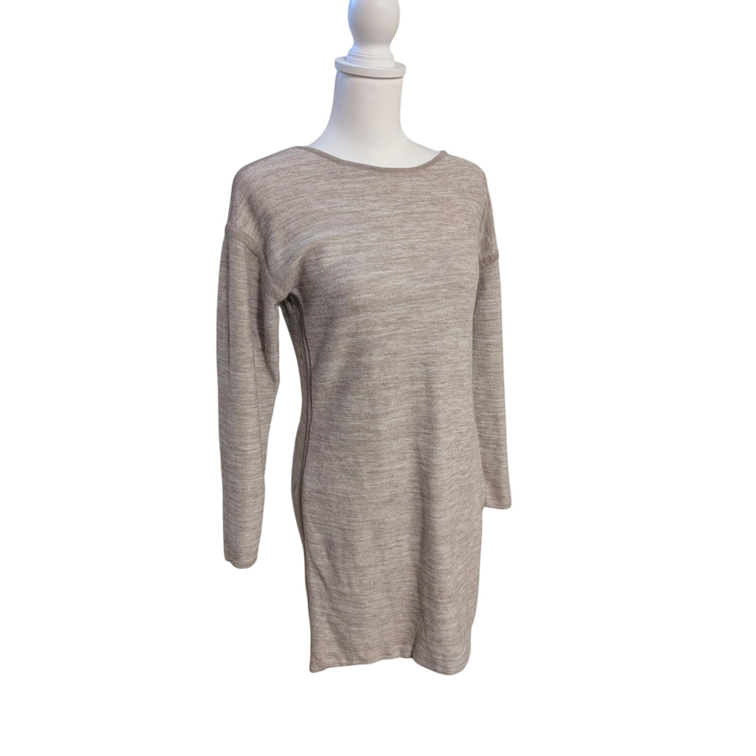Athleta Oatmeal Long Sleeve Women's Sweater Dress Beige Soft Neutral Medium