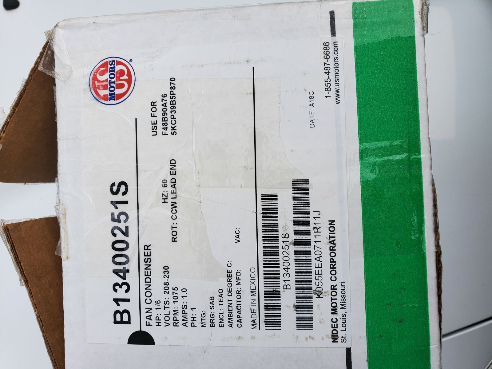 Us Motors Fan condenser
