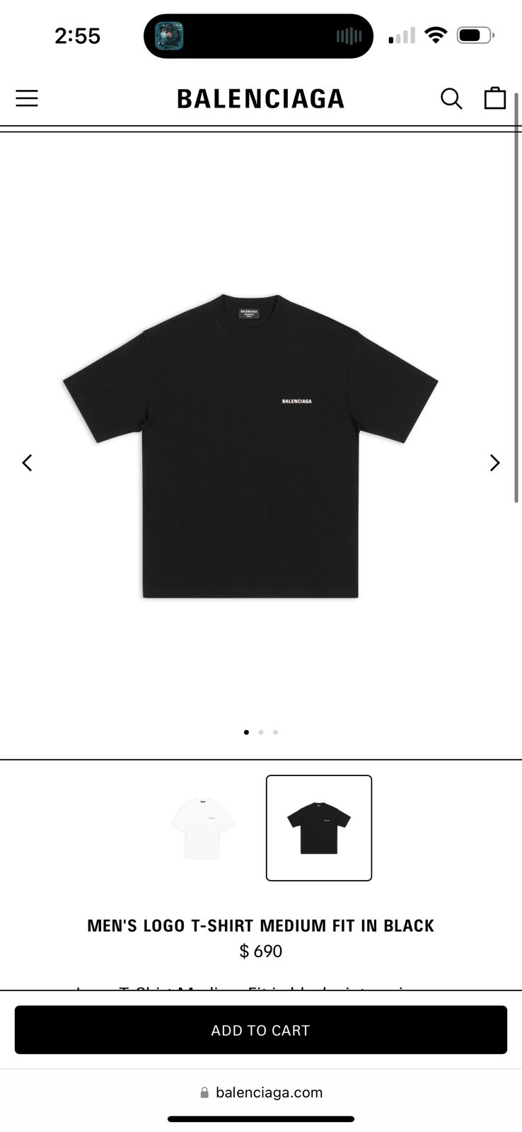Balenciaga MEN'S LOGO T-SHIRT MEDIUM FIT IN BLACK