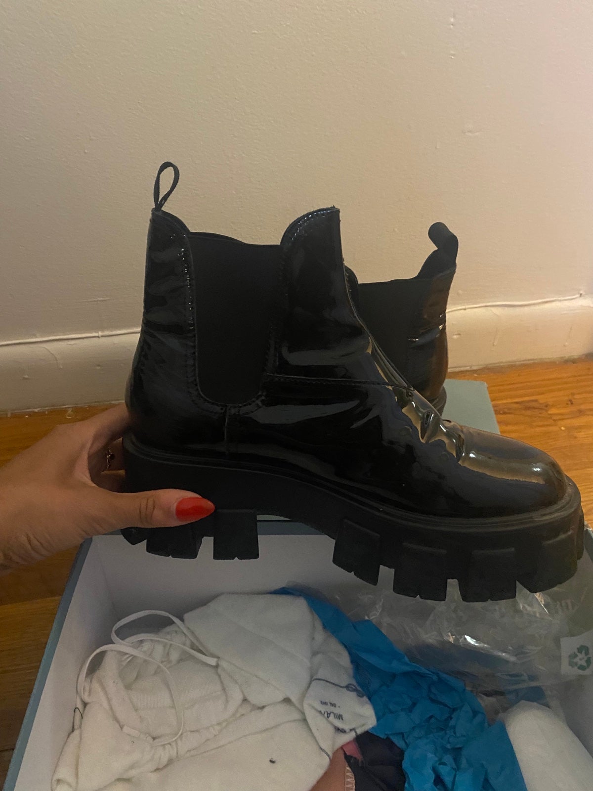 Prada lug boots size 39/8.5