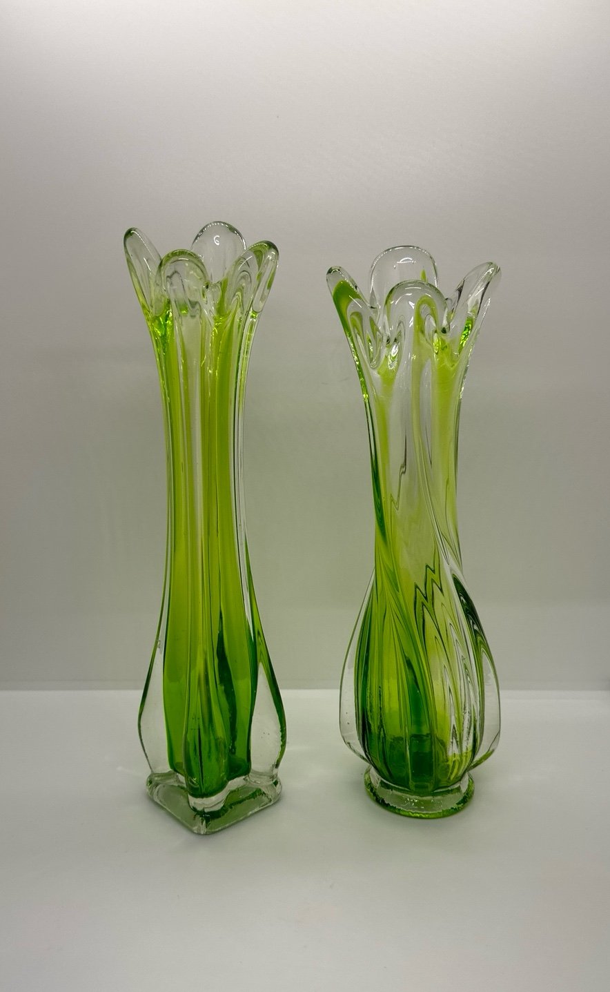 Pair of Vintage Swung Vases - Sommerso style