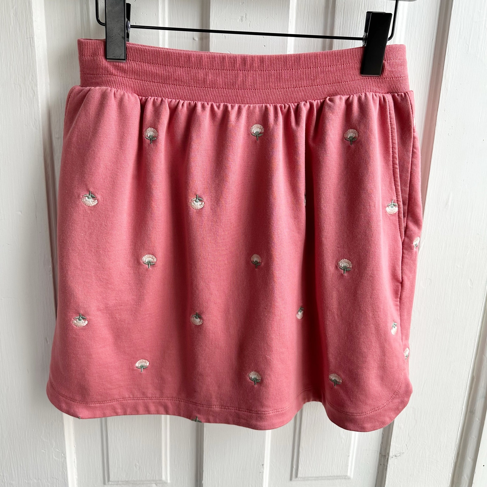 Summersalt The Softest French Terry Pull-On Skirt Embroidered Floral