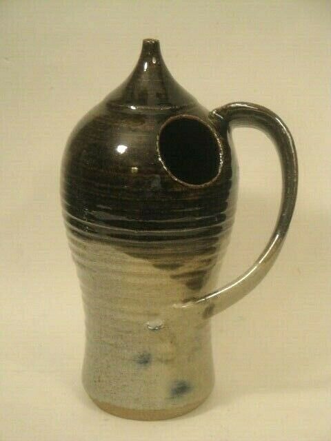 Brown Vase Bird Feeder Shape Vase H-9.25