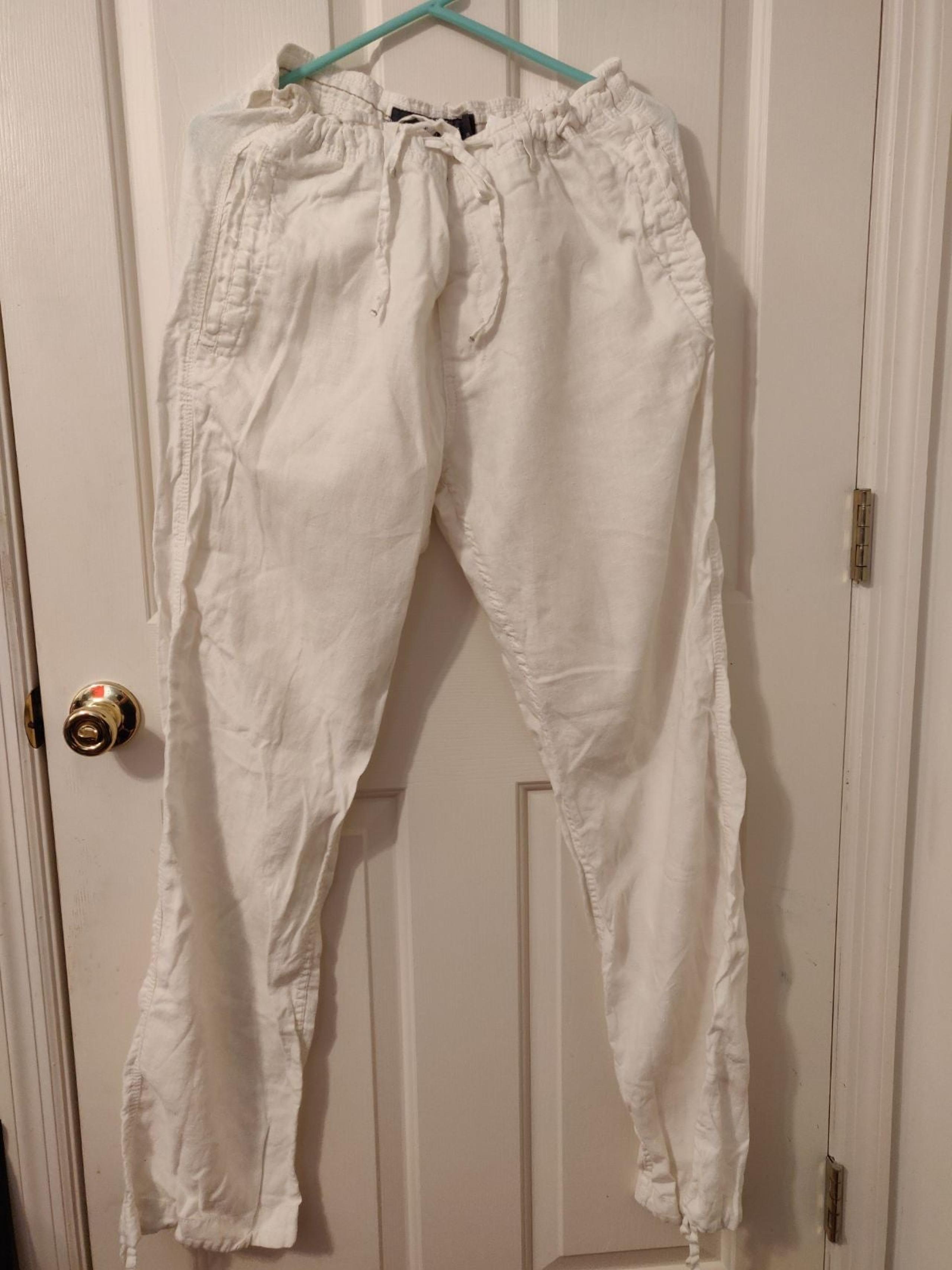 H&M White drawstring Pants SZ 38