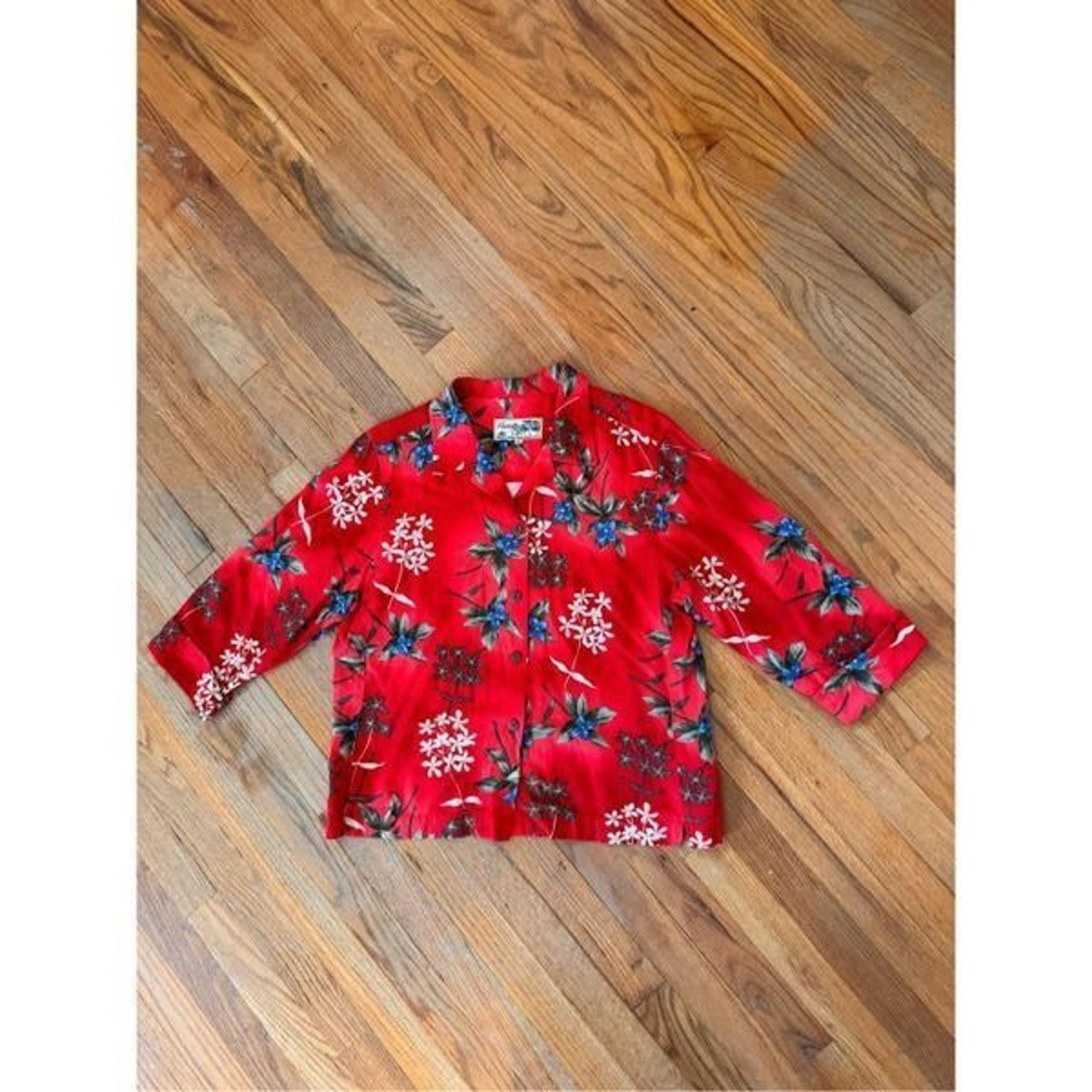 Vintage Havana Jacks Cafe Womens Hawaiian Tropical Shirt  Size L