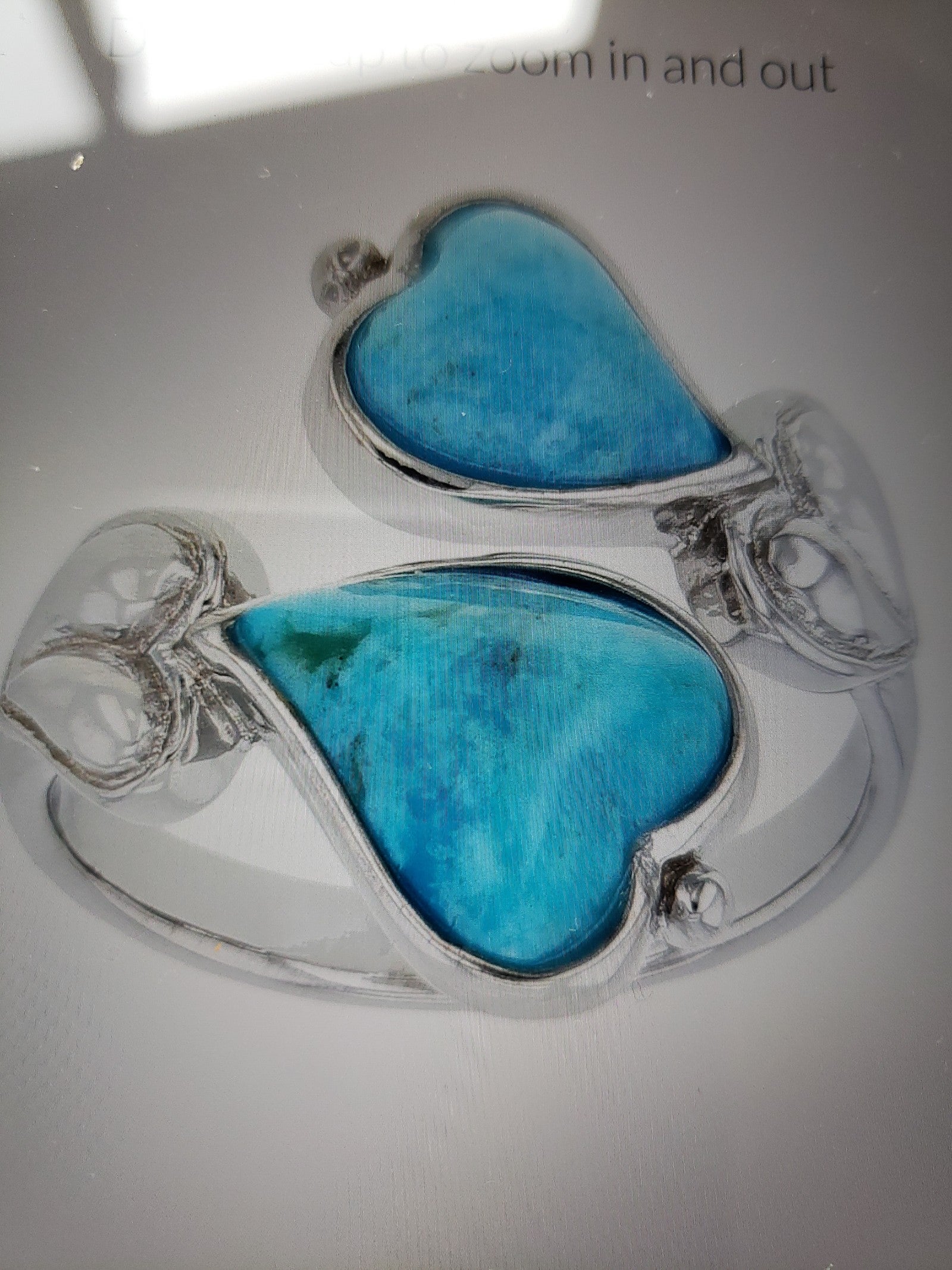 NWT Blue Turquoise Rhodium Over Silver Ring size 7