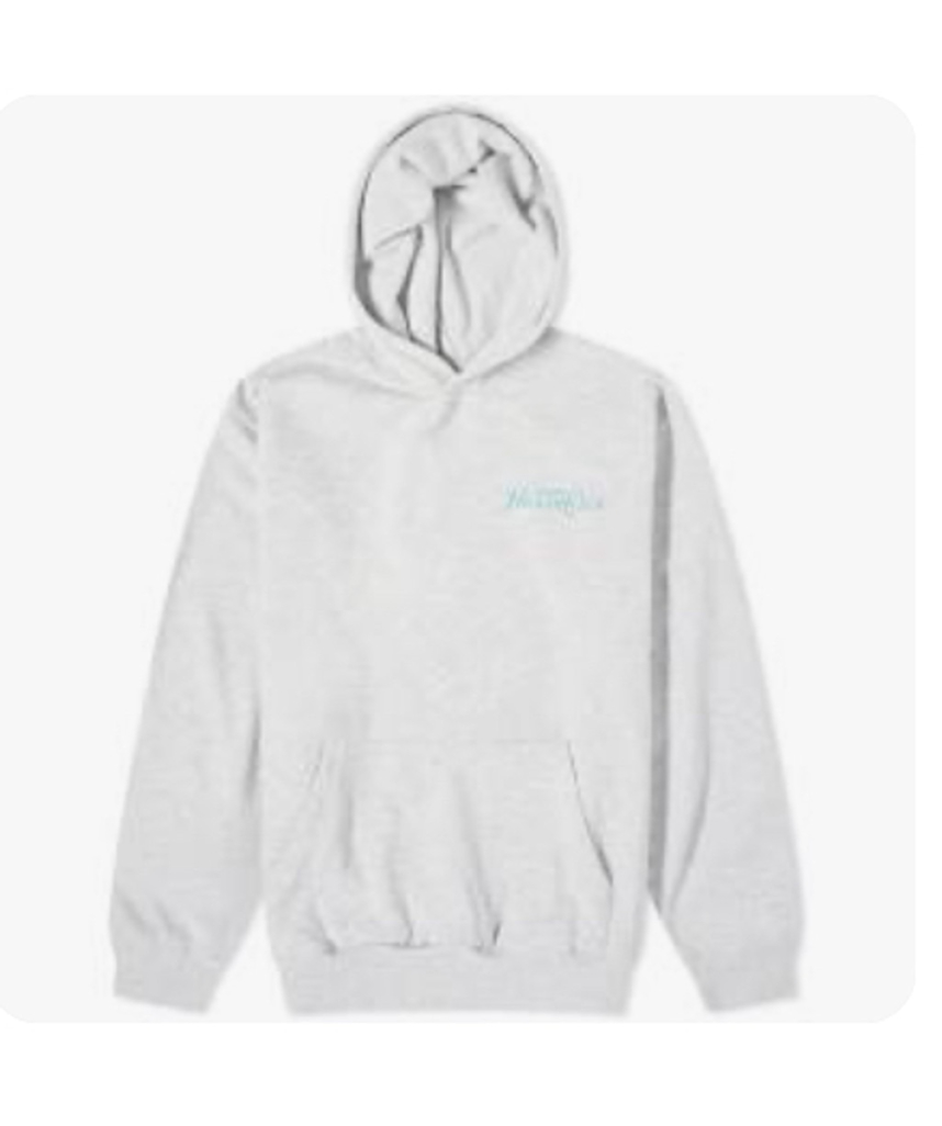NWT SPORTY & RICH RIZZOLI HEALTH CLUB HOODIE SZ large Grey & turquoise