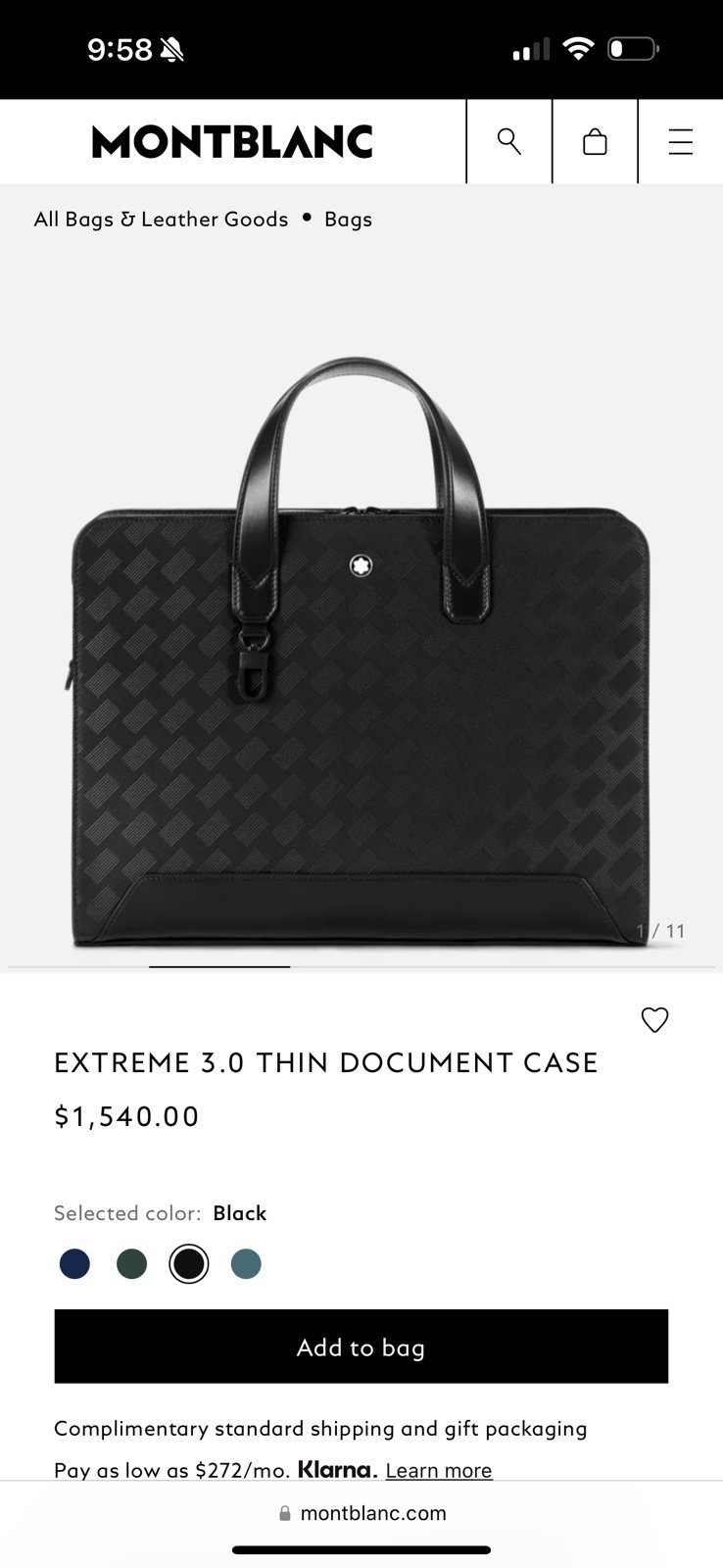 Montblanc Extreme 3.0 Thin Document Case - Black