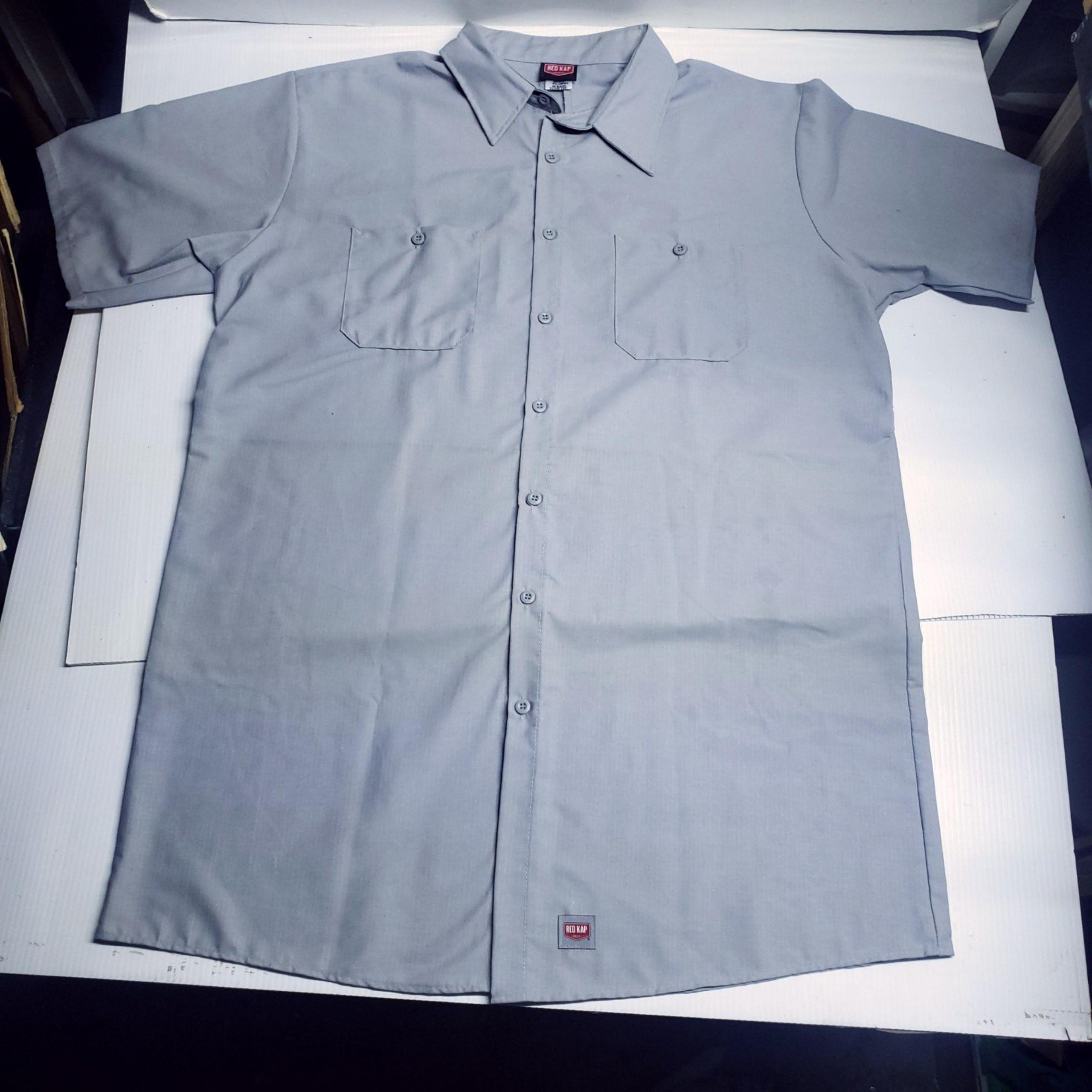 Red Kap Mimix Gray Short Sleeve Button Work Shirt Mens XL