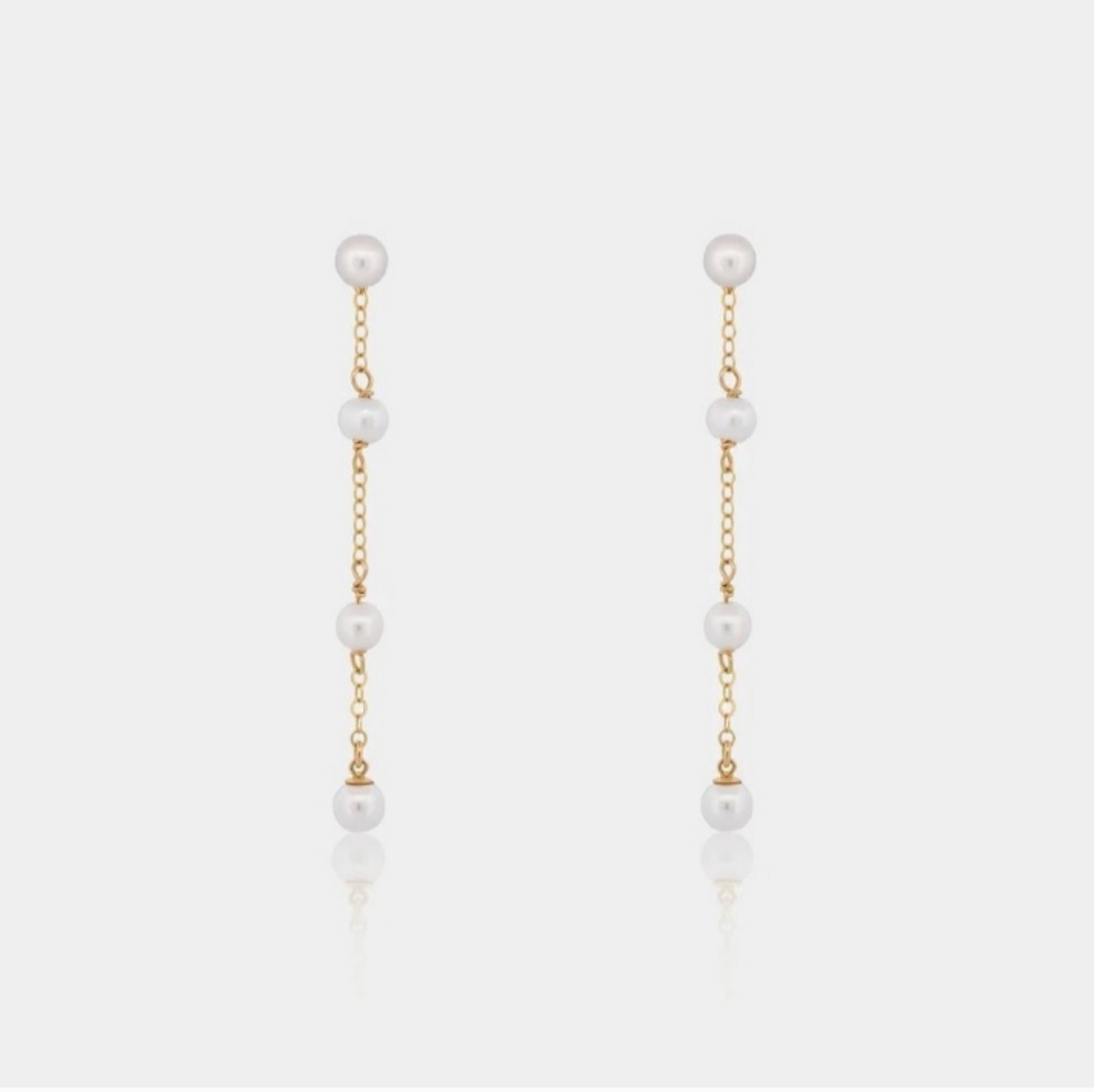 Anthropologie Pearl Chain Drop Earrings