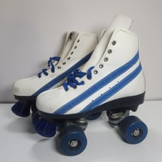 Vintage 70s White/Blue Roller Derby High Top Skates Size M4-W6