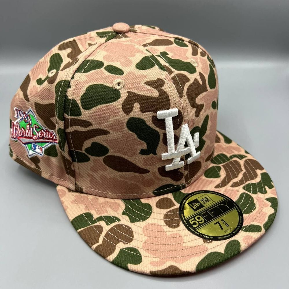 Los Angeles LA Dodgers Hat Men 7 5/8 Camo 59Fifty New Era Fitted Cap New