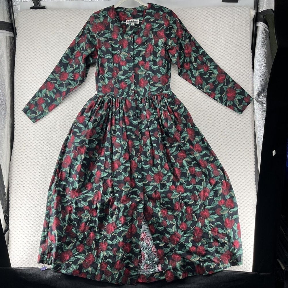 Vintage Kimberley Conlan Dress Women's 10 Cottagecore Witchy Apple Prairie 90s