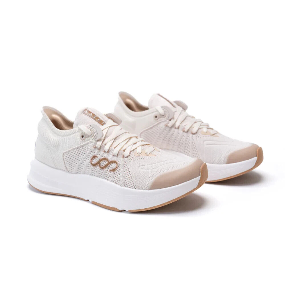 Saysh Shoes The Felix Runner Avalanche Women Size 7 Tan Cream Brown Running Shoe