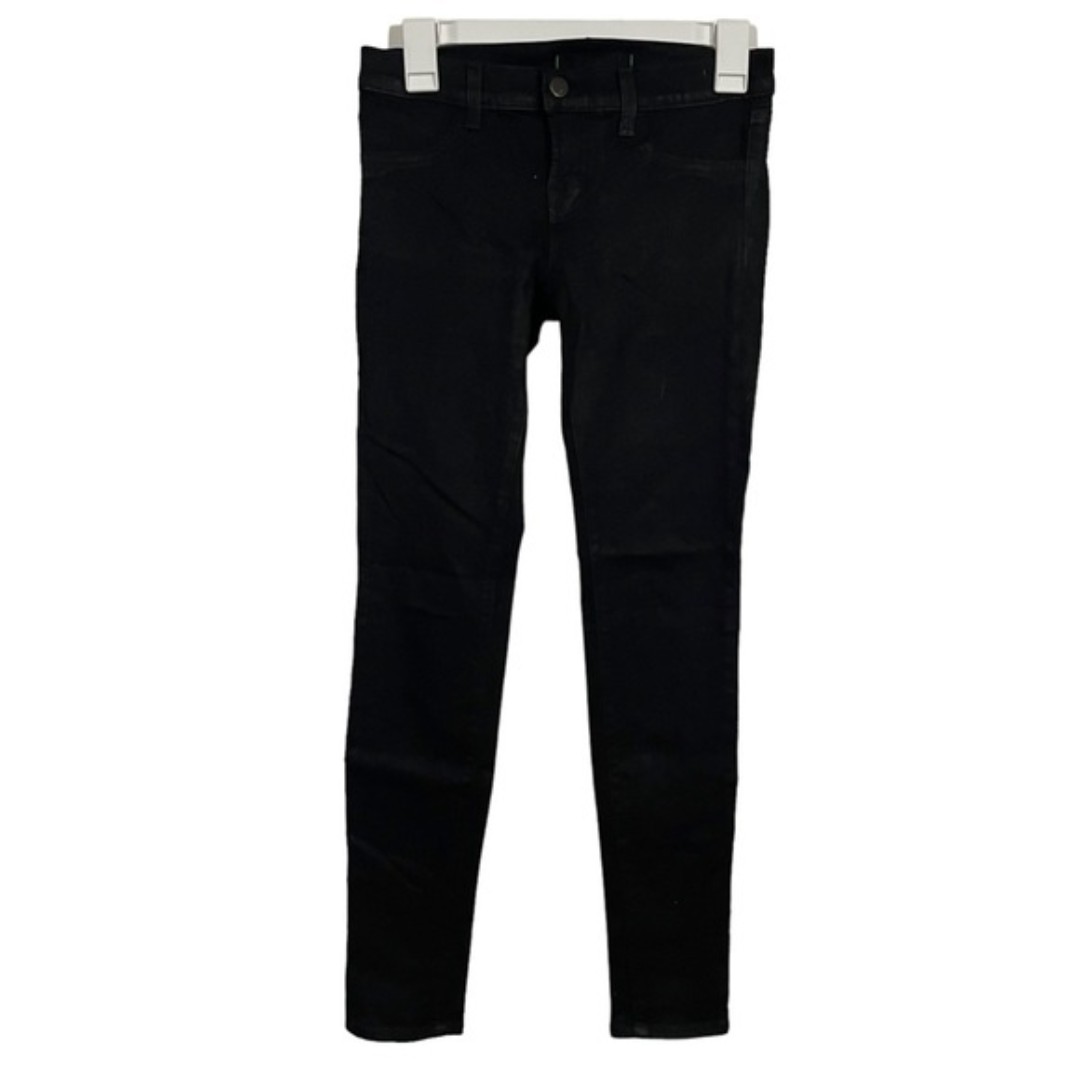 J Brand Mid Rise Black Super Skinny Jeans