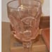 5 Pink Goblet Glasses With Matching Candlesticks