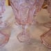 5 Pink Goblet Glasses With Matching Candlesticks
