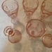 5 Pink Goblet Glasses With Matching Candlesticks