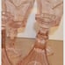 5 Pink Goblet Glasses With Matching Candlesticks