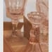 5 Pink Goblet Glasses With Matching Candlesticks