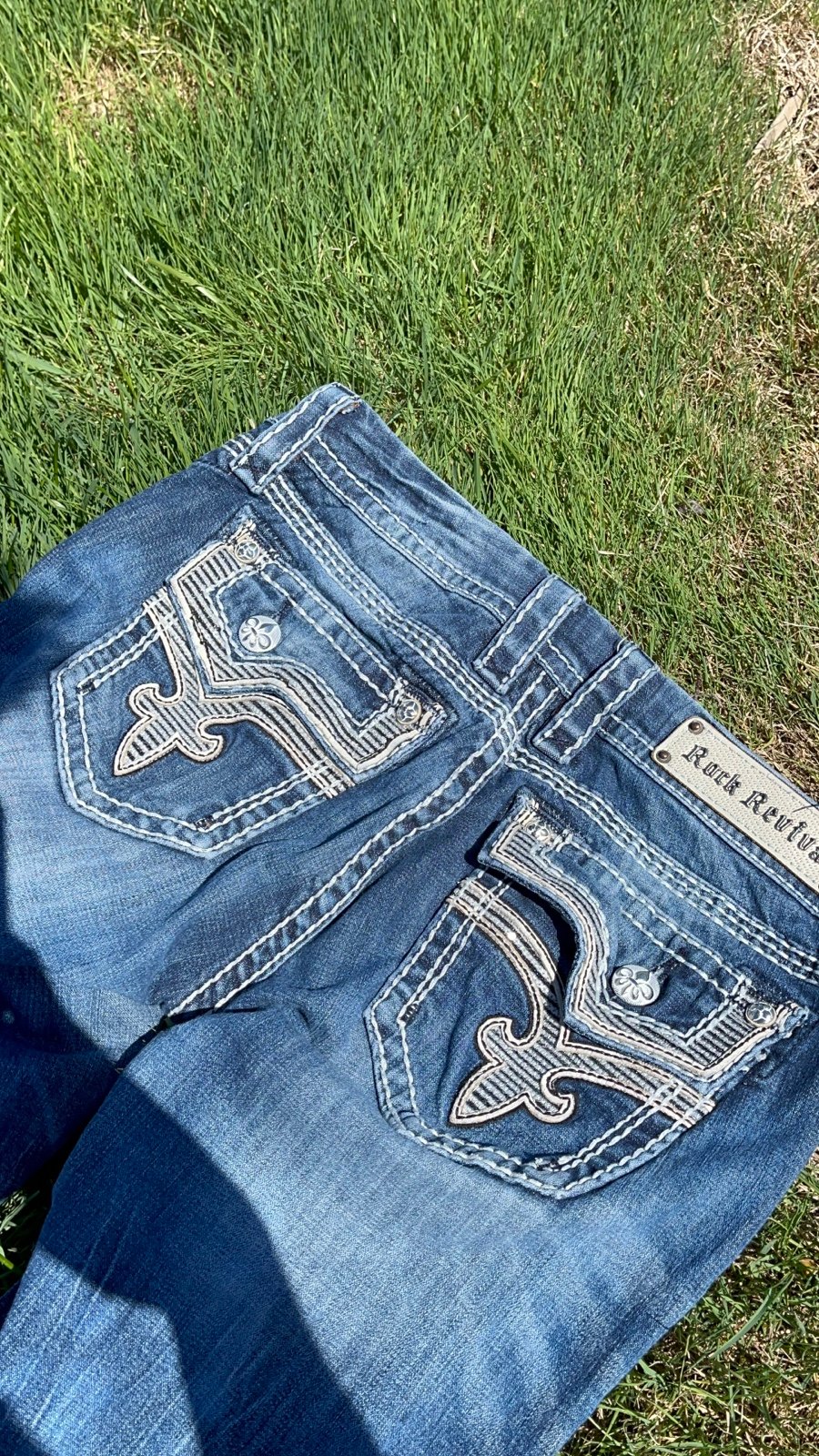 Rock revival jeans vintage bedazzled and washed style