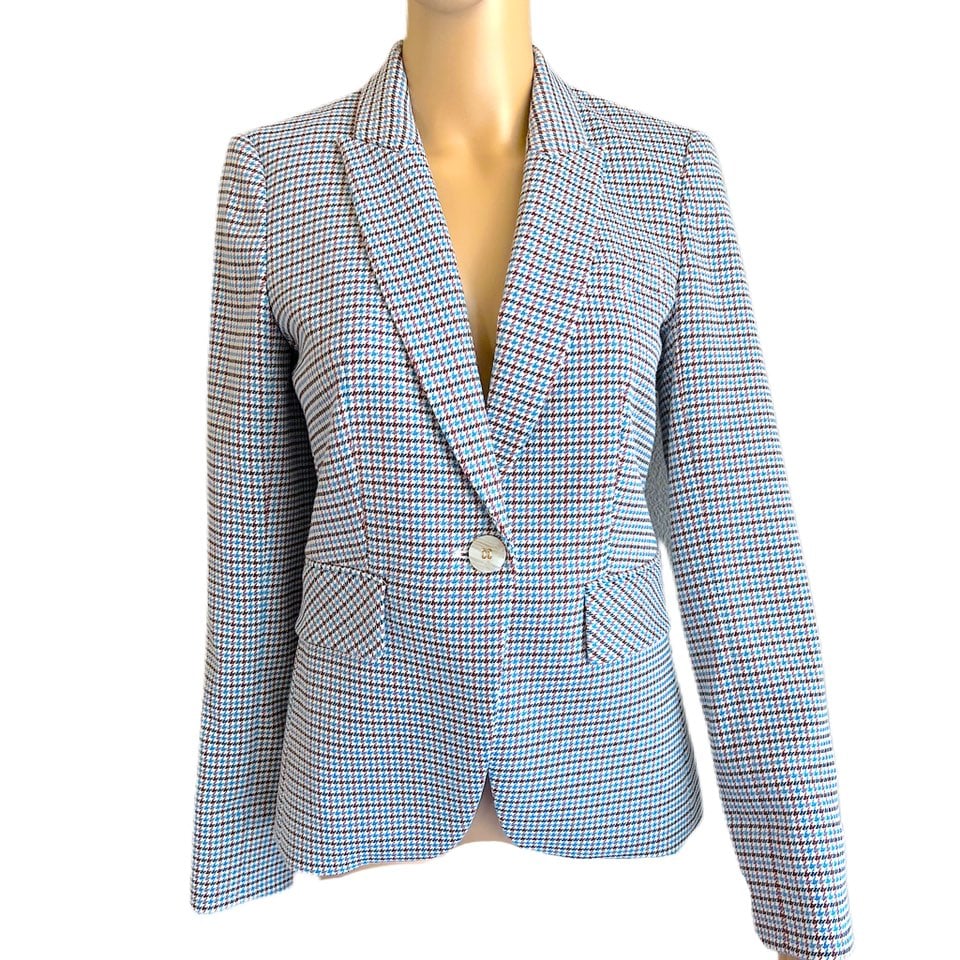 Veronica Beard Farley Houndstooth Dickey Blazer