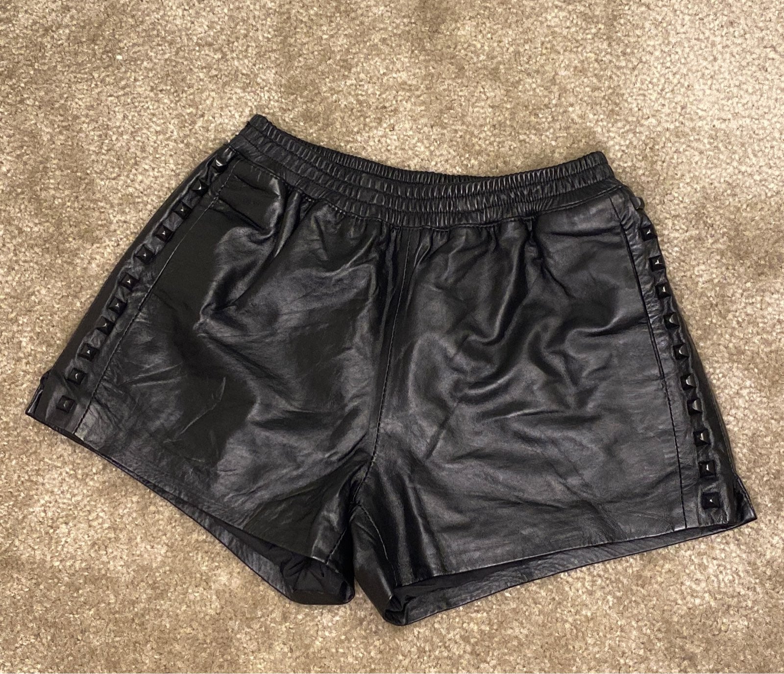 Leather shorts