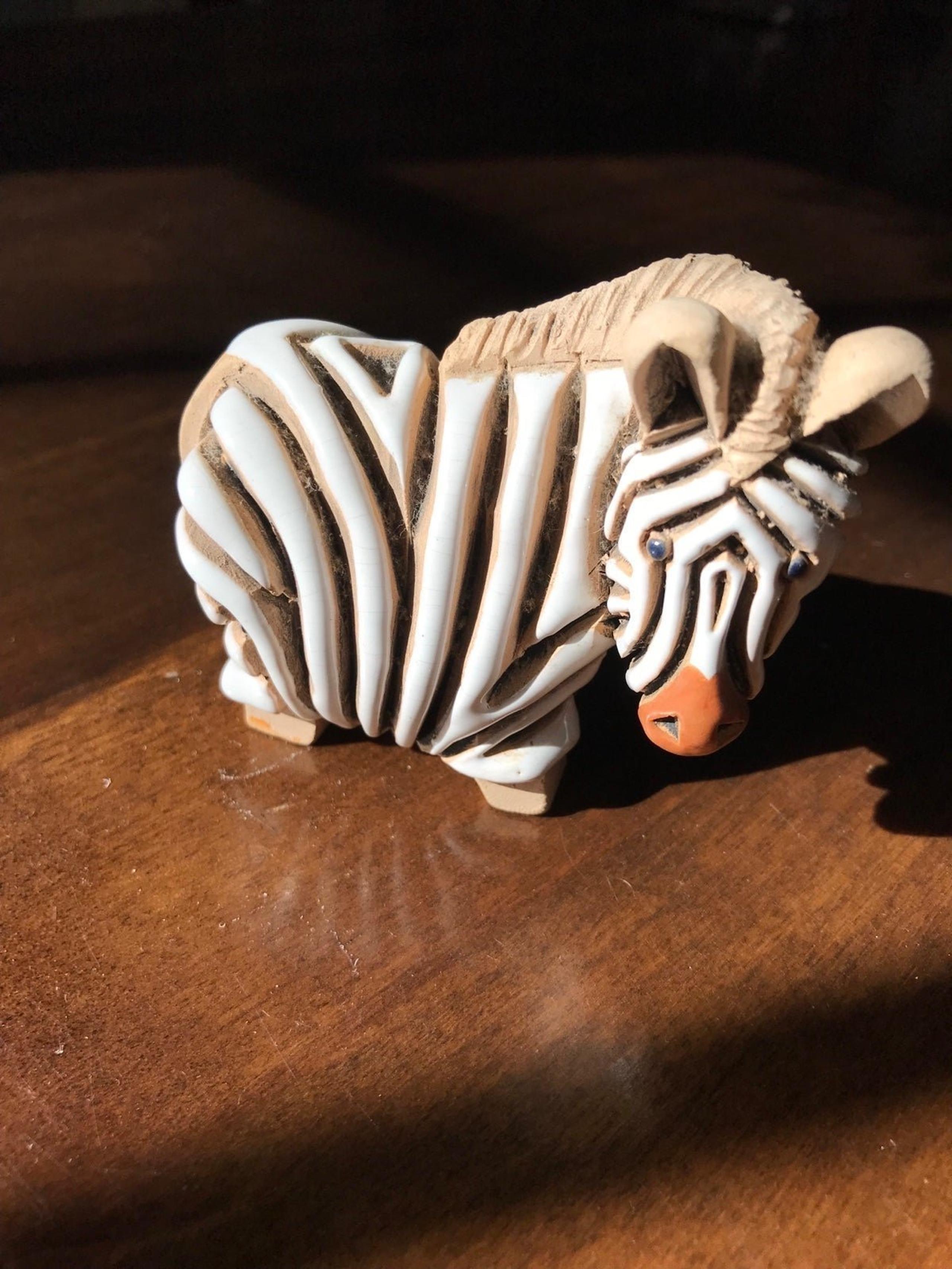 Rinconada Artesania Zebra Figurine Artist Signed Uruguay (Retired)