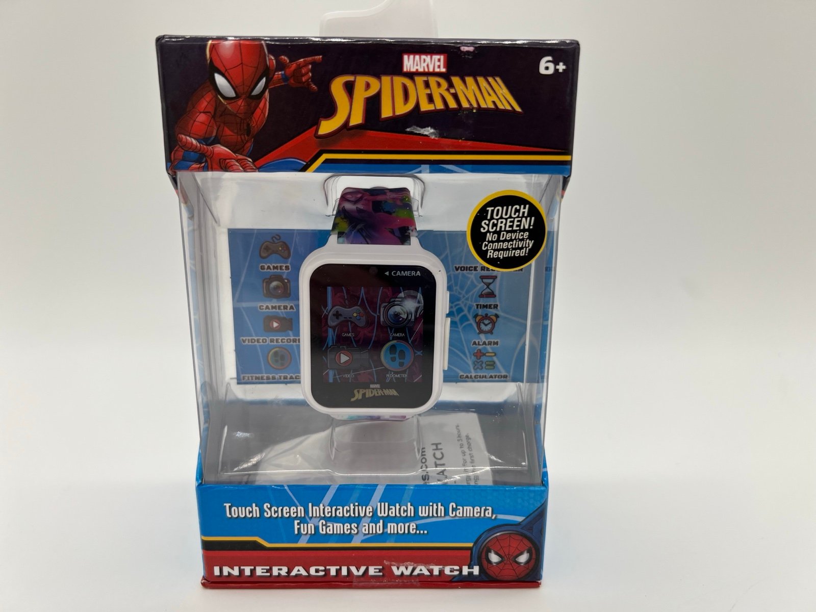 Kids 6+ Marvel Spiderman Smart Interactive Touch Screen Watch w Camera & Games
