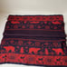 Agatha Fair Isles red blue wrap scotties bears 27.5x75