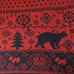 Agatha Fair Isles red blue wrap scotties bears 27.5x75