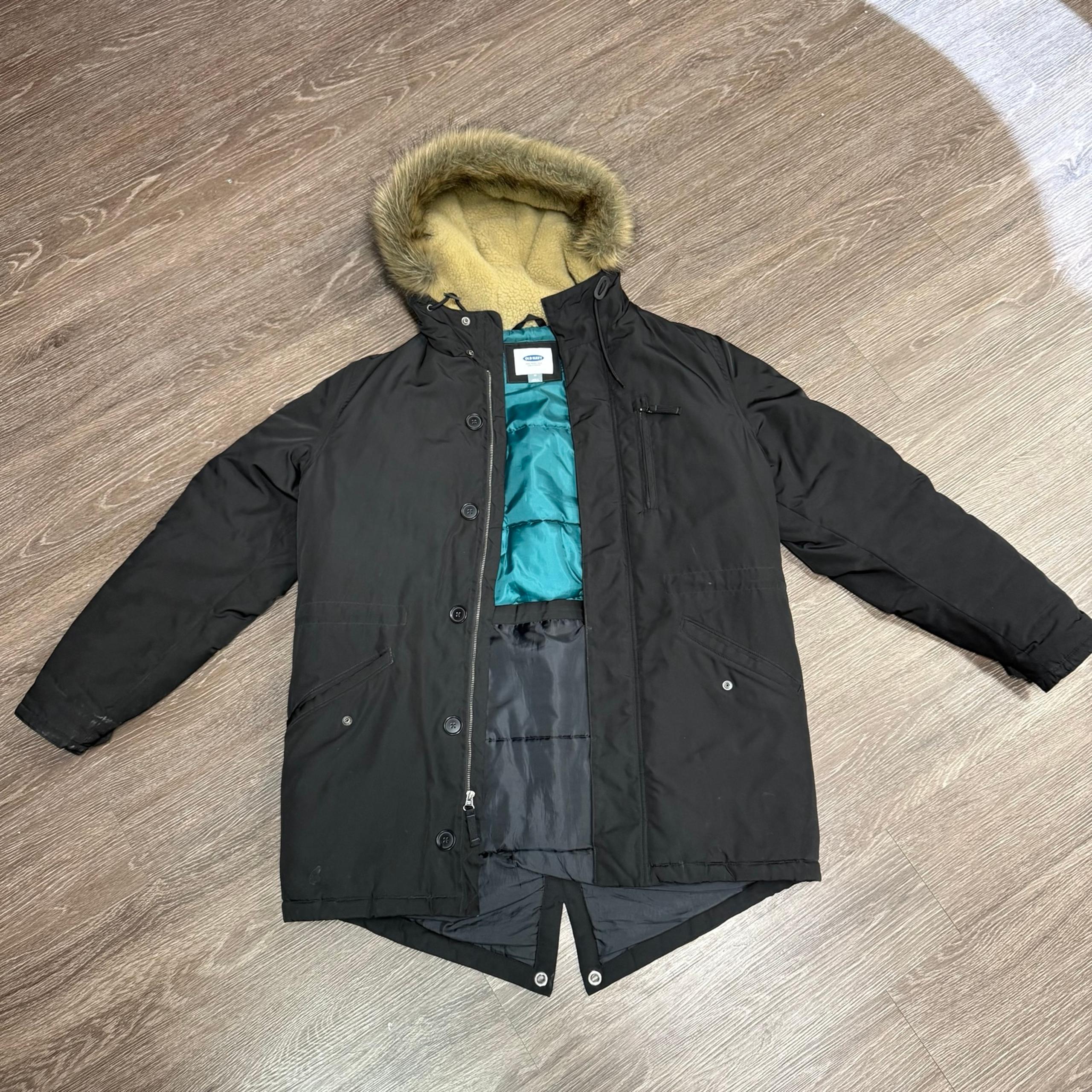Parka black old navy medium