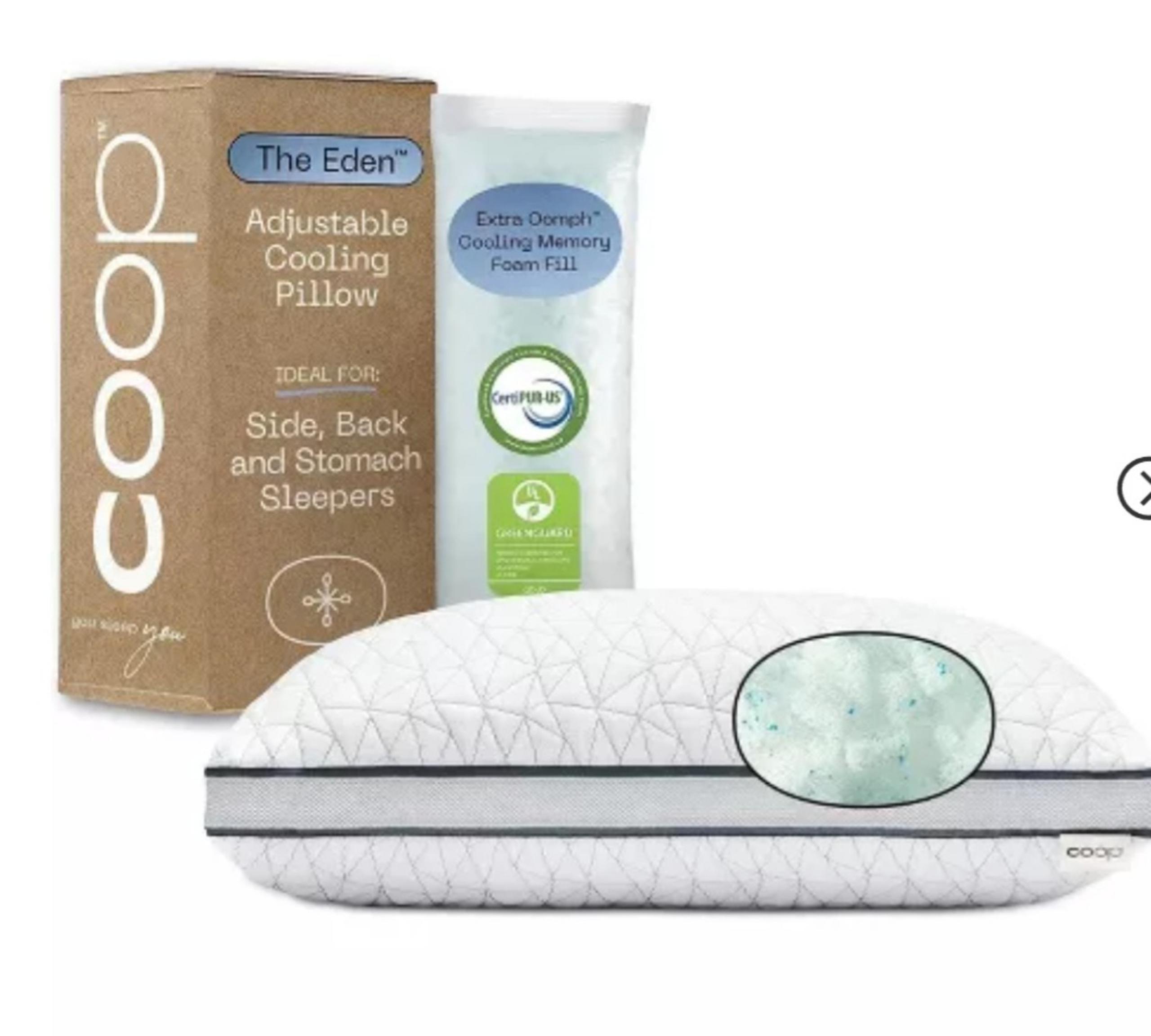Coop Home Goods The Eden - Adjustable Memory Foam Pillow King Size NEW