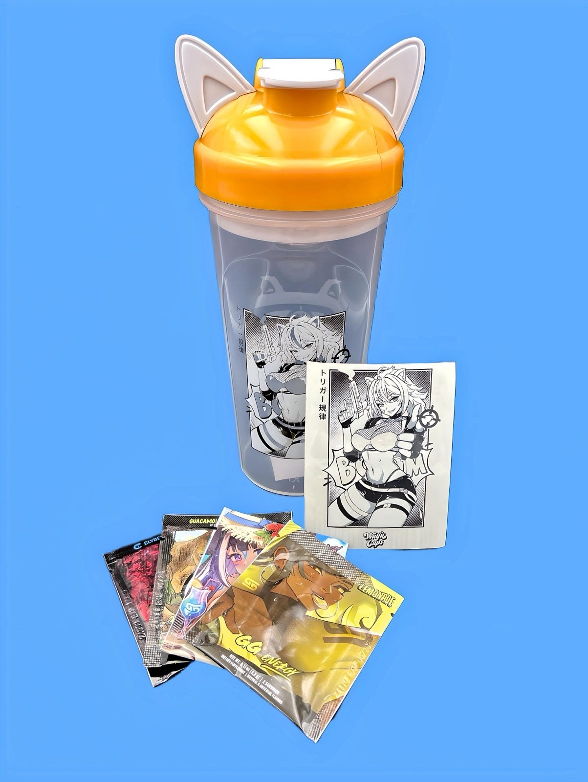 Gamer Supps Waifu Cups Finger Bang - Shaker Cup, Sticker & Samples New In Hand