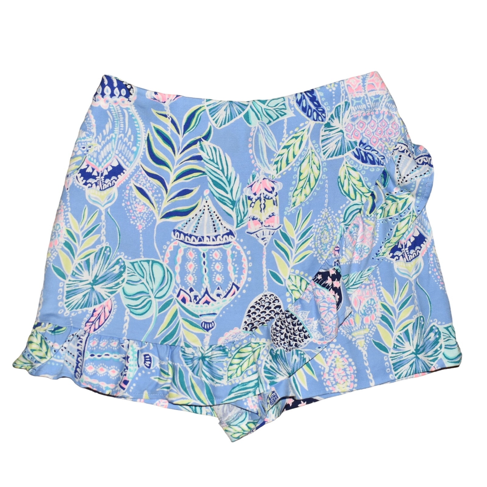LILLY PULITZER 88 Faye Skort in Blue Lapis Lanterns Stretch Ruffle Size 0
