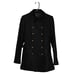 Zara Women's Overcoat Black Wool Stretch Double Breasted Lined Long Topcoat M