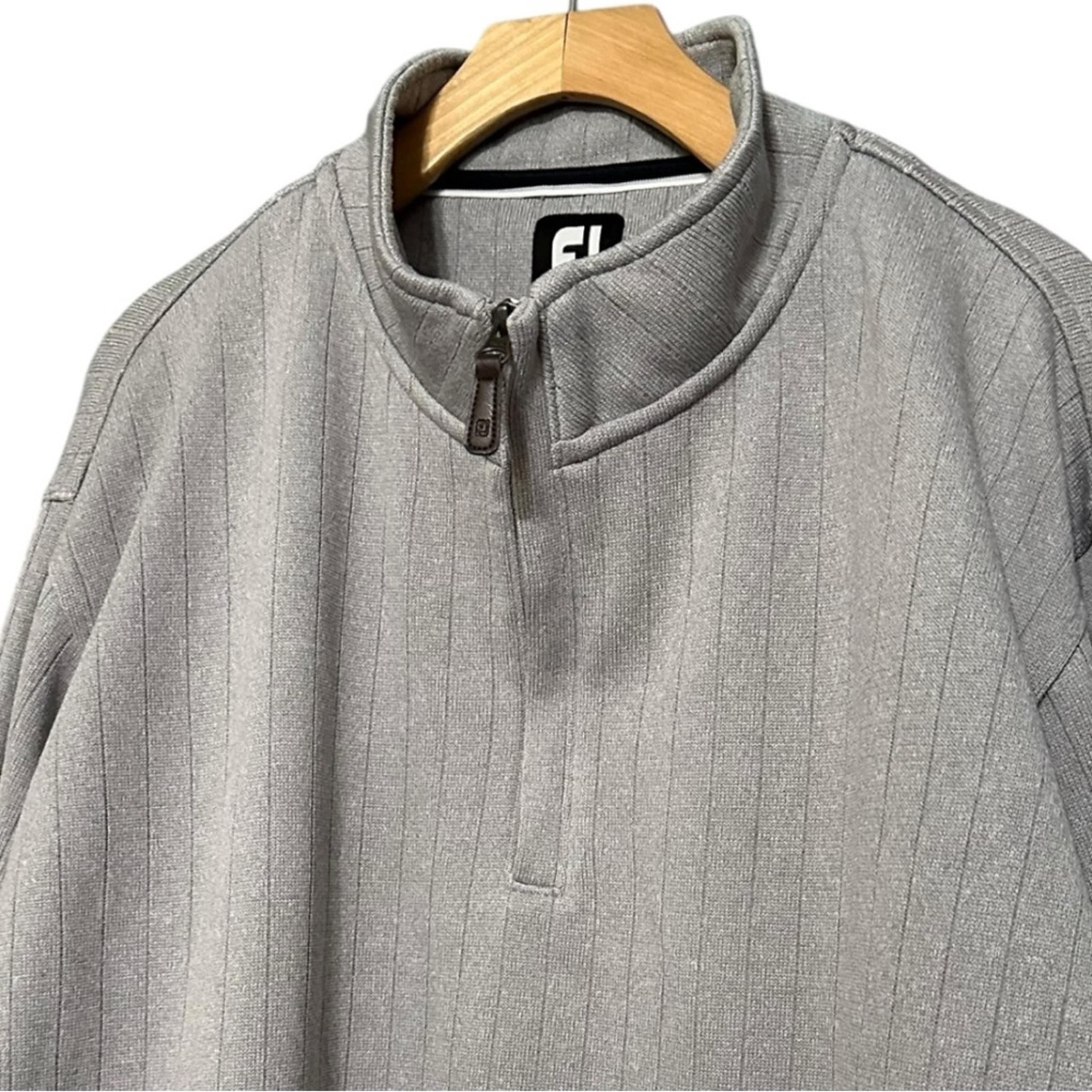 FootJoy Men’s Size 2XL Gray Golf Drop Needle QuarterZip Pullover Sweater