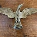 brass eagle flag pole topper finial vintage open wing heavy metal brass gold USA
