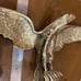 brass eagle flag pole topper finial vintage open wing heavy metal brass gold USA
