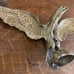 brass eagle flag pole topper finial vintage open wing heavy metal brass gold USA