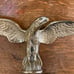 brass eagle flag pole topper finial vintage open wing heavy metal brass gold USA