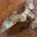 brass eagle flag pole topper finial vintage open wing heavy metal brass gold USA