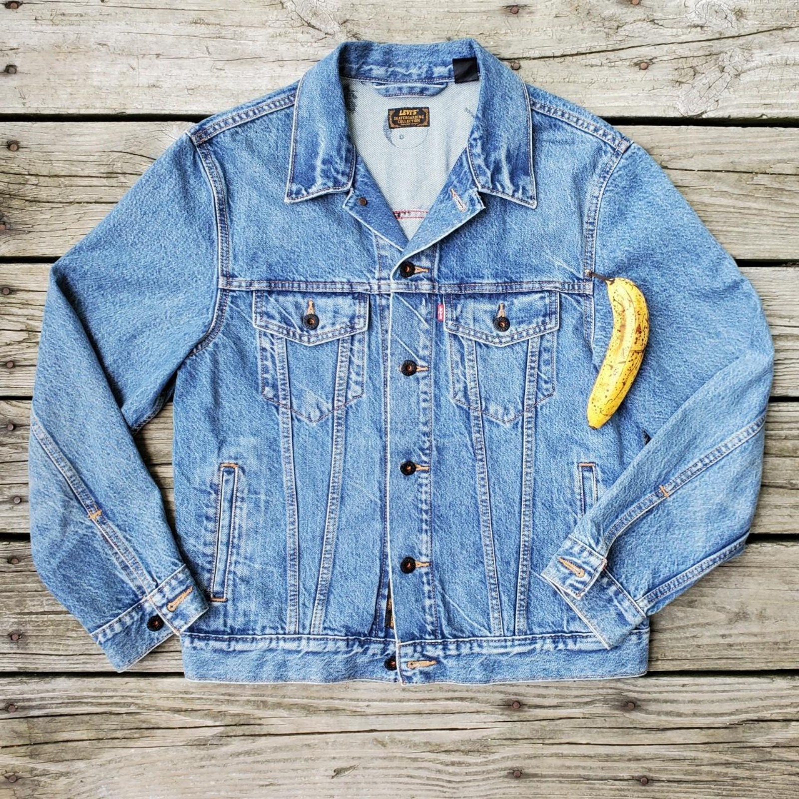 Levi's Levis Jeans Skateboarding Denim Blue Jean Jacket Peace Classic Trucker Sm