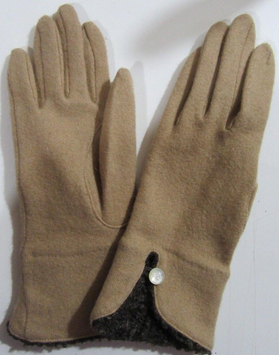 Women's Ralph Lauren Gloves Winter Tan and Brown Size Medium NWT
